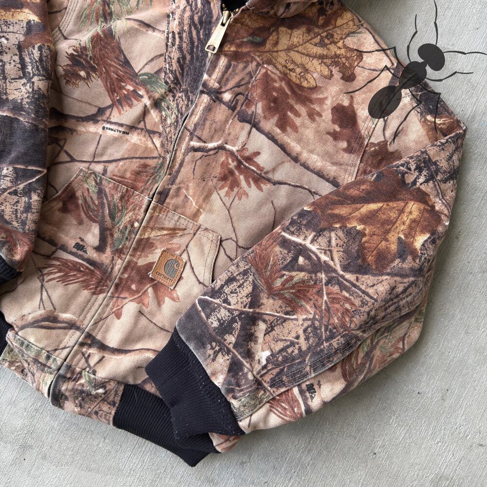 Carhartt YOUTH YJ220 CAP realtree camo hooded work wear jacket - Picture 4 of 8